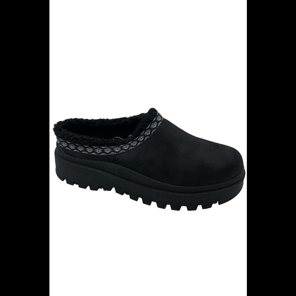 Skechers Shindigs Clogs with Faux Sherpa Lining Comfy Hour Black - Medium
